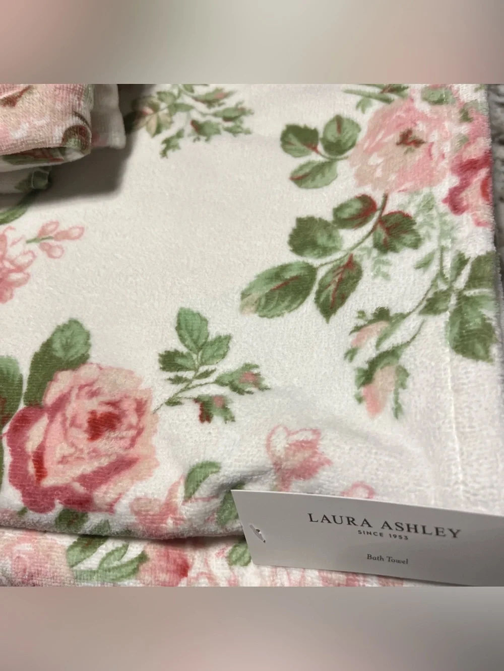5 pc Laura Ashley Lisalee Pink Floral Rose Bath Towel Set - NWT 🌸